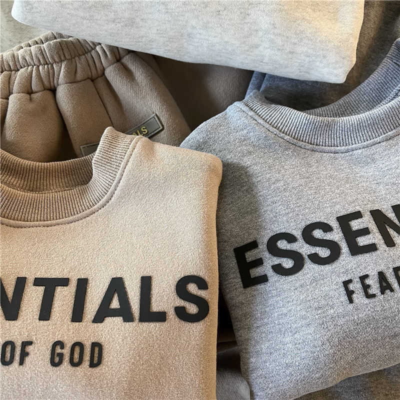 男童女童加绒套装2023秋冬新款字母印花圆领卫衣卫裤宝宝两件套潮详情10