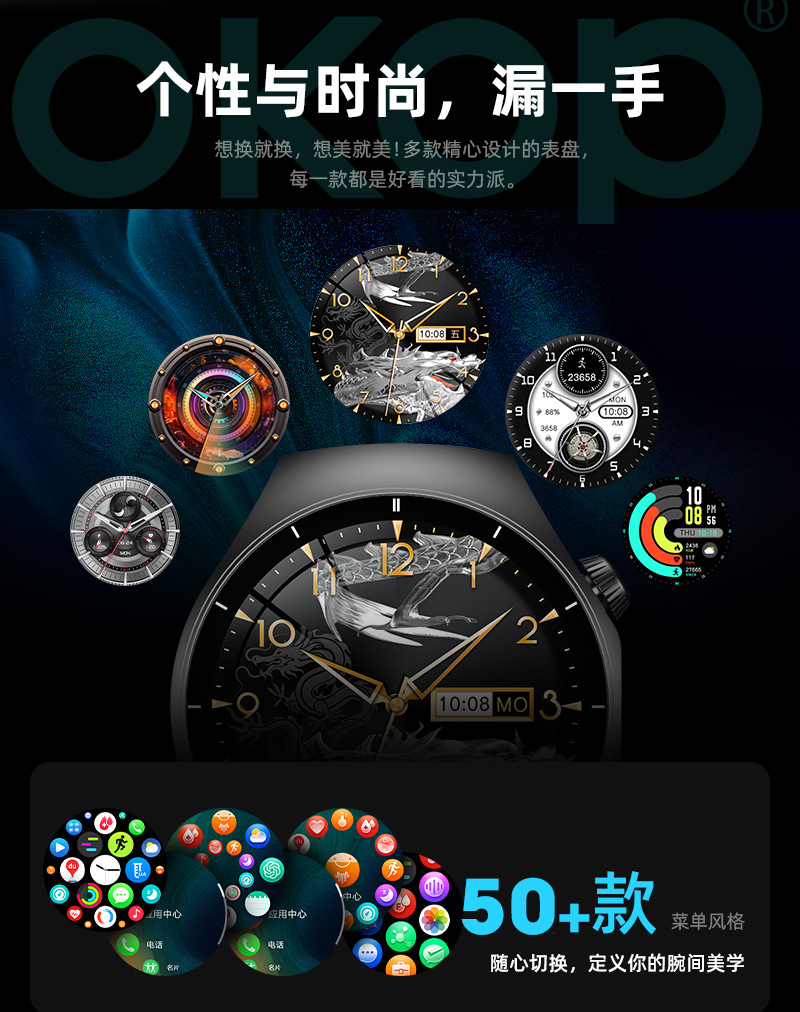 S103智能手表蓝牙通话运动户外防水健康监测血样血压超长续航跨境详情6