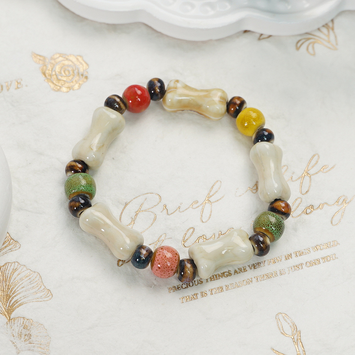 Jingdezhen ceramic bracelets, ten yuan for three strings, are a niche and high-end traditional Chinese style cultural and artistic bracelets. Wholesale of ethnic style accessories for women pic 6