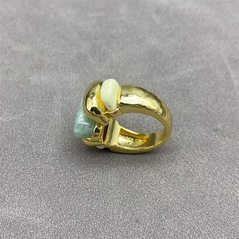 sasa同款法国小众设计天然天河石戒指时尚个性夸张轻奢复古指环女详情6