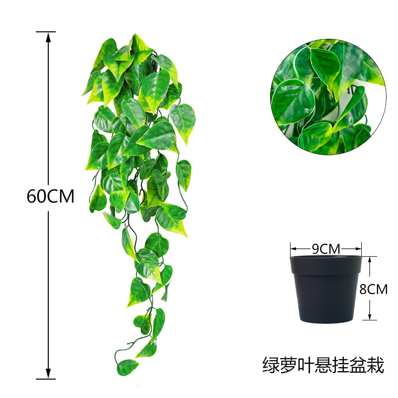 亚马逊人造悬挂藤条绿植仿真垂条藤蔓盆栽家居阳台装饰塑料植物办公文化园艺装饰品详情7