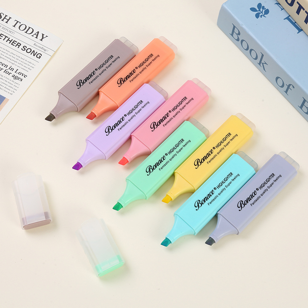 Wholesale of new flat-tipped large-capacity highlighters, student key marking watercolor pens, gift candy-colored markers pic 12