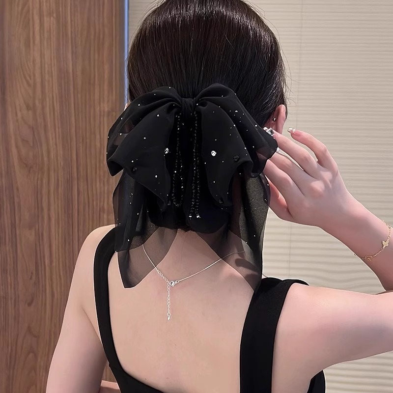 法式缎面蝴蝶结花苞抓夹女后脑勺蓬松显发量马尾夹高级感气质发夹详情27