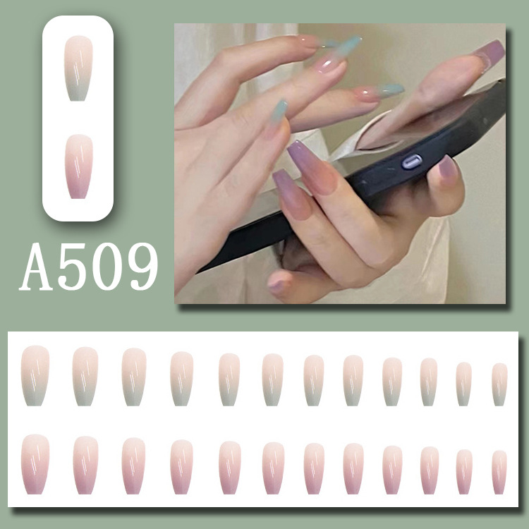 Wearable nail art pieces, artificial nail products, detachable, simple lemon ice transparent, popular online style Douyin nail art hair replacement pic 48
