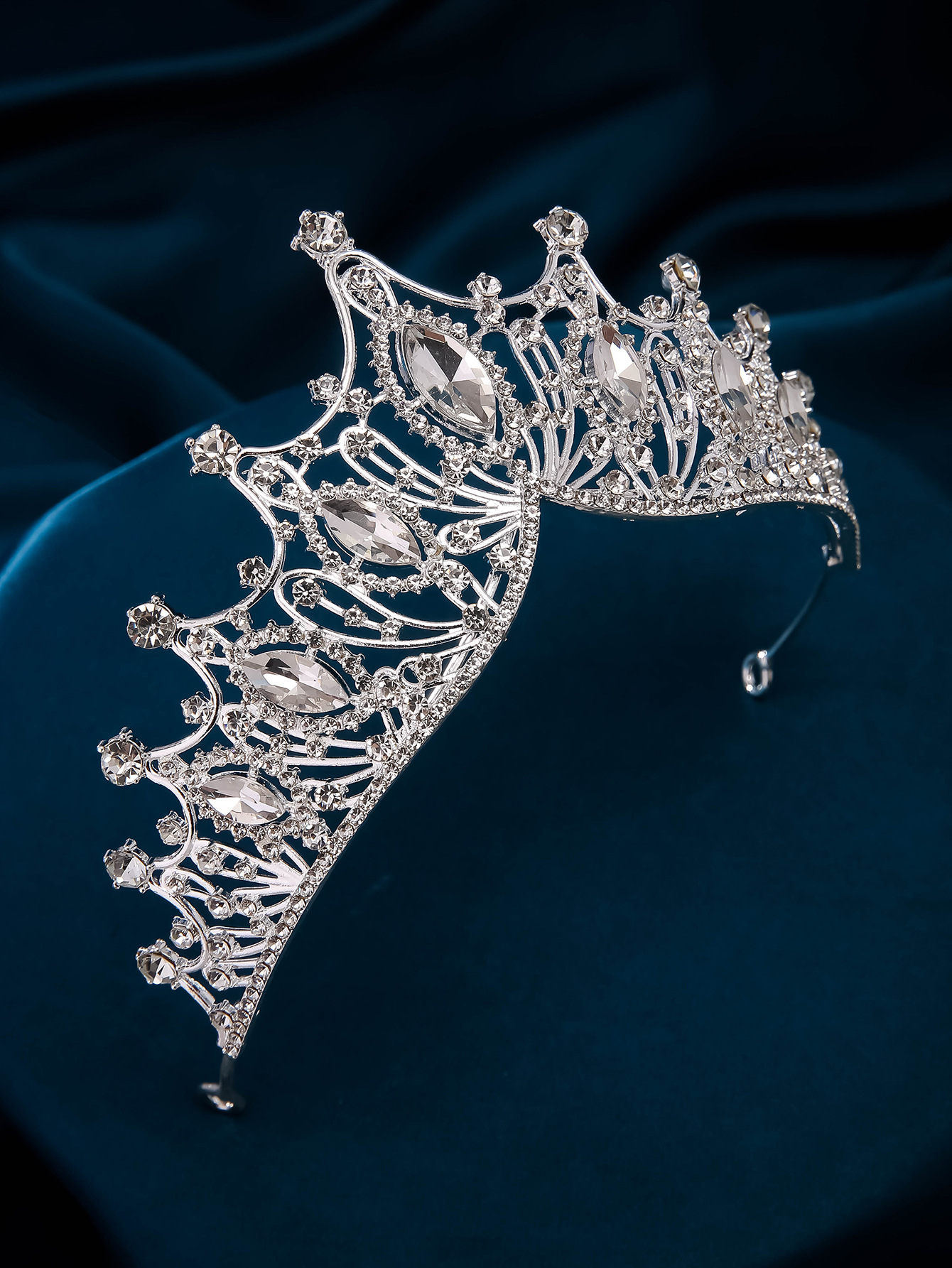 Nuevo estilo nupcial coronas coreanas blanco strass hecho a mano tocados vestidos de novia accesorios de fotografía vestidos de boda accesorios para el cabello pic 12