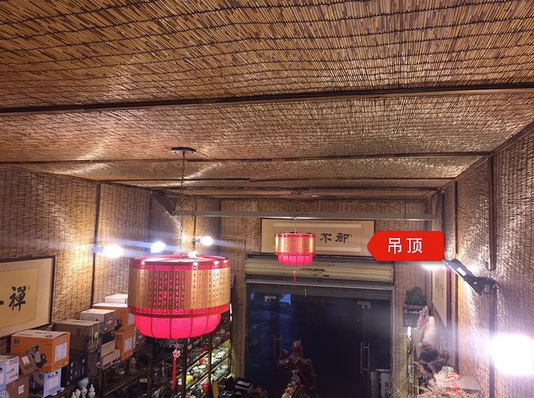 碳化芦苇帘子隔断草帘卷竹帘农家院装修复古办公室装饰遮阳窗帘详情3