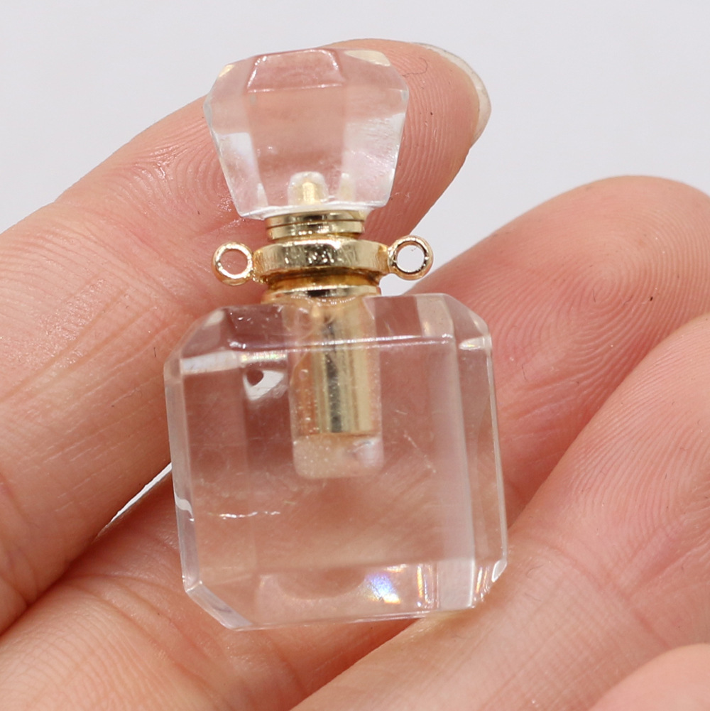 Exquisite natural semi-precious stone perfume bottles, white crystal, various shapes, DIY accessories, fashionable and exquisite wholesale production pic 23
