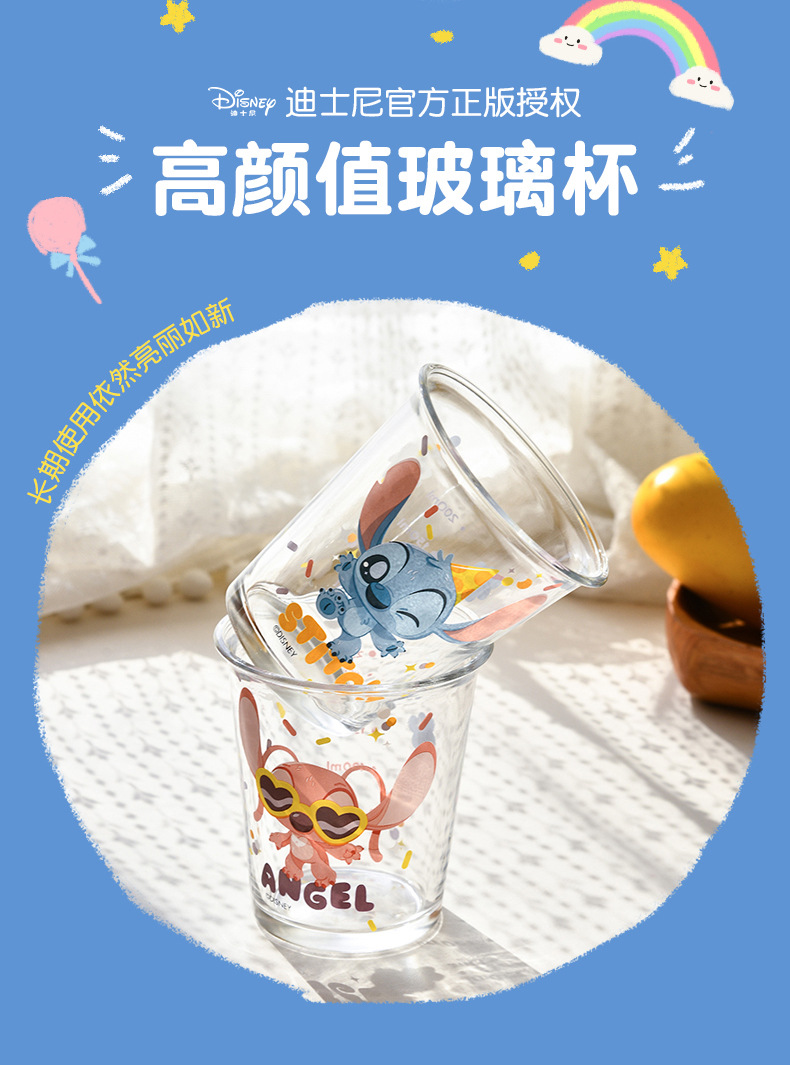 Creative cartoon Teddy glass cup, glass slanted and inverted mouth cup, cute gift drinking cup, pattern Angel cup pic 6