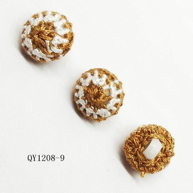 国潮风手勾渐变色毛线纽扣连衣裙毛衣DIY手工纽扣详情5