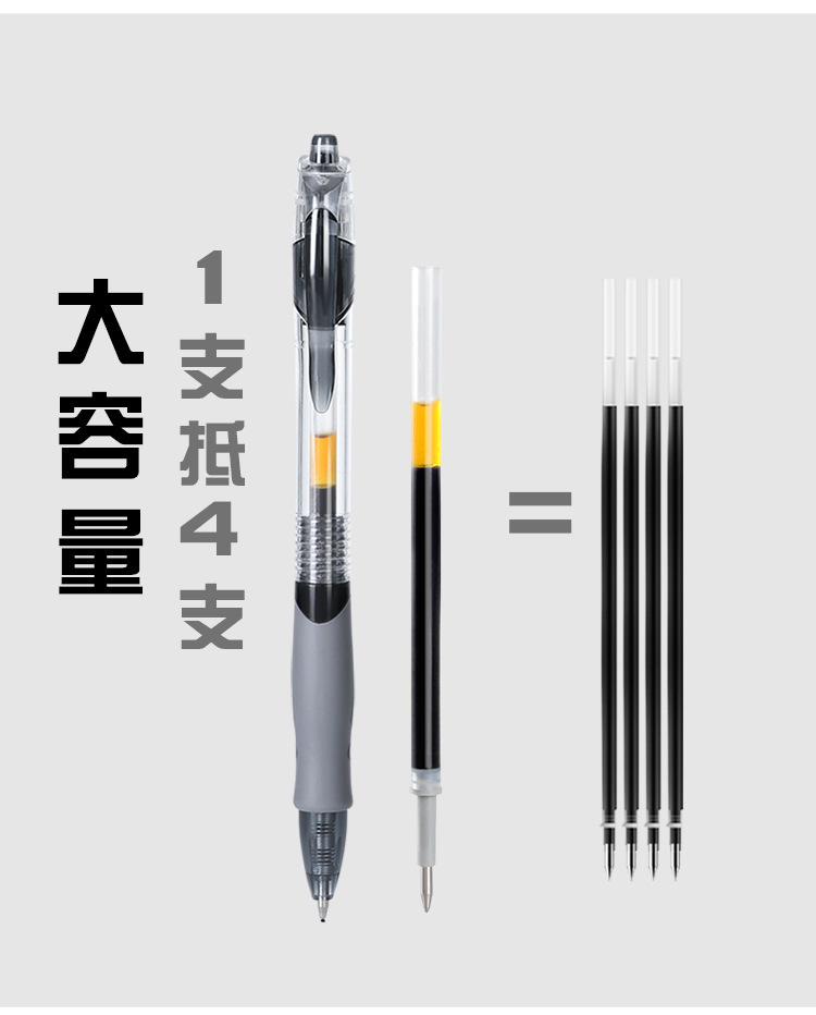 GP1008 Press gel pen, 0.5m bullet gel pen, black carbon pen, special exam practice signature pen pic 6
