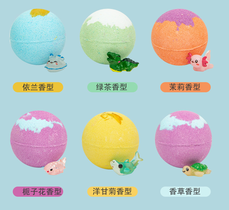 Cross-border explosive toy bath salt ball bath ball with hidden toy 60g*12 salt bath ball bath ball pic 7