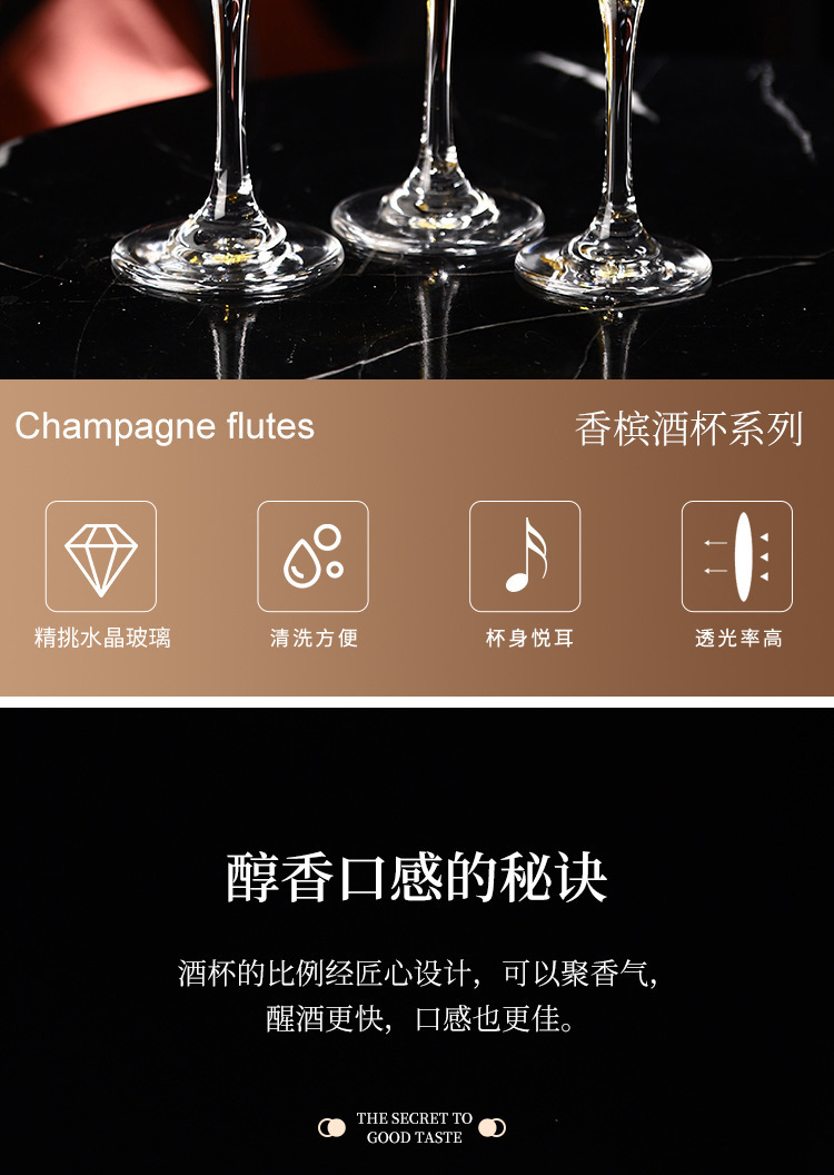 Household glass, high appearance level, red wine glasses, cocktail goblets, bar creative sparkling wine glasses, champagne glasses pic 3