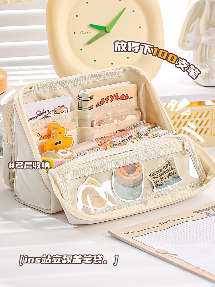2025新款九层大容量笔袋小学生初中生文具盒简约多功能铅笔盒详情5