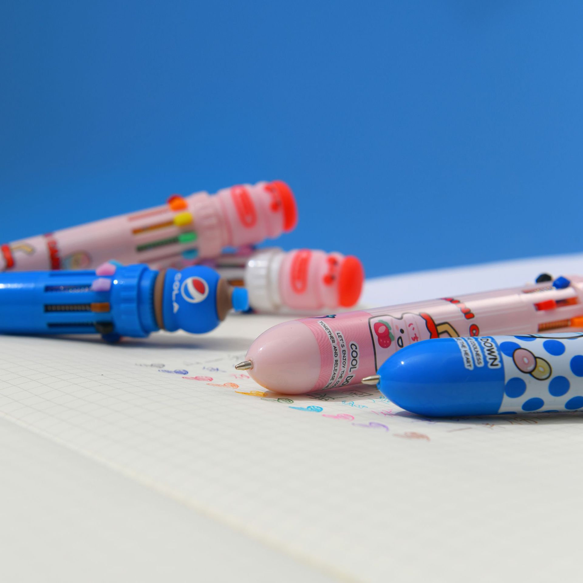 晨兮创意汉堡饮料造型十色圆珠笔中小学生多色记号笔可爱学校奖品详情17