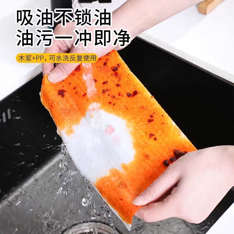 懒人抹布吸油吸水一次性洗碗巾家用特厚干湿两用厨房纸巾超大卷详情3