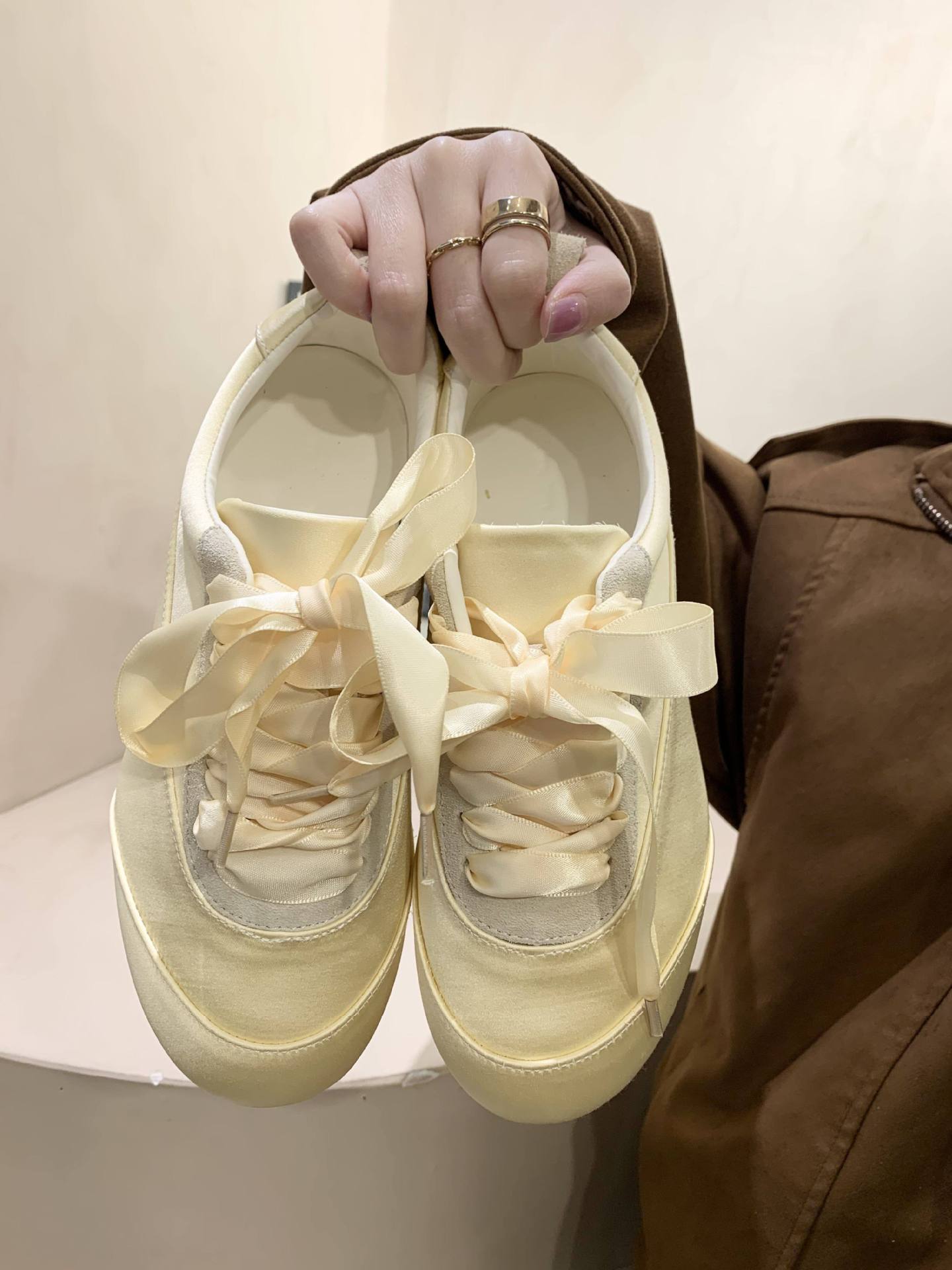 Ballet Satin German Training Shoes for Women 2026 Spring and Autumn New Style, niche design flat fashion casual shoes, pink shoes pic 16