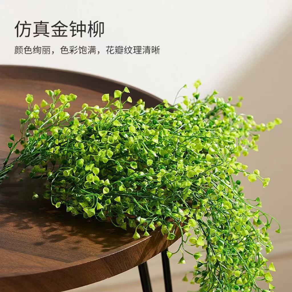 跨境批发仿真绿植金钟柳壁挂花藤垂吊家居装饰墙室内假花吊篮植物详情3