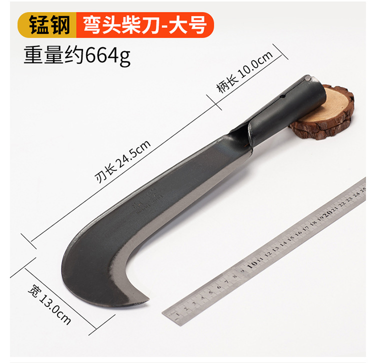 Factory direct supply of Chuwan stainless steel firewood knives, sugarcane knives, curved knives, stainless steel wide fan sickles for agricultural use, and mountain opening curved knives pic 11