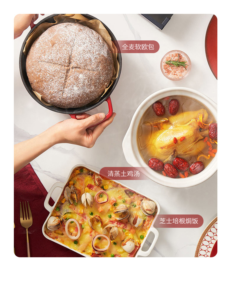 C&E Creative Enamel Soup pot with a frosted black cast iron multi-functional non-stick cooking and stewing function for kitchen use pic 11