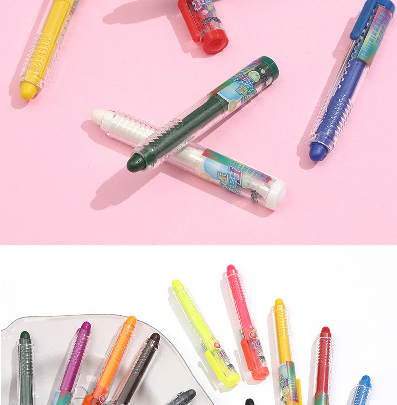 Cross-border Halloween Party 6/12 color sliding waterproof non-stick crayon for children, human body makeup, face color pic 7