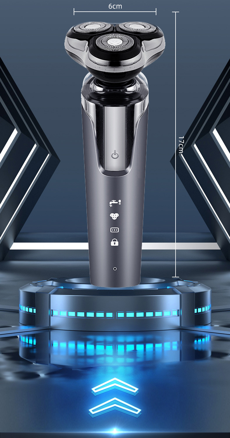 Cross-border digital display 8801 shaver, electric water shampoo, razor, USB charging, three-in-one or four-in-one beard knife pic 11