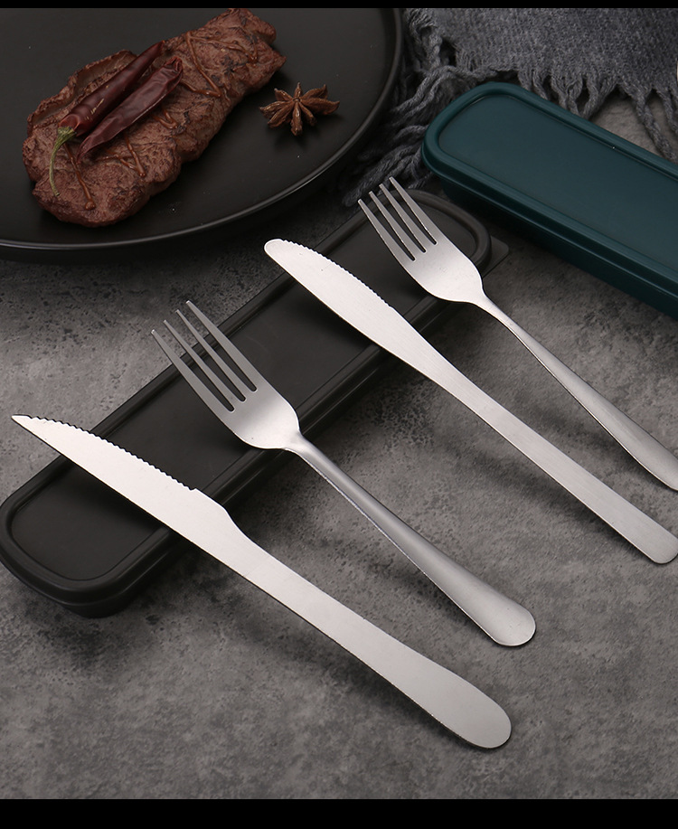 Wholesale Nordic-style stainless steel Western-style steak knife and fork sets, two-piece household tableware sets, hotel and restaurant knives and forks pic 27