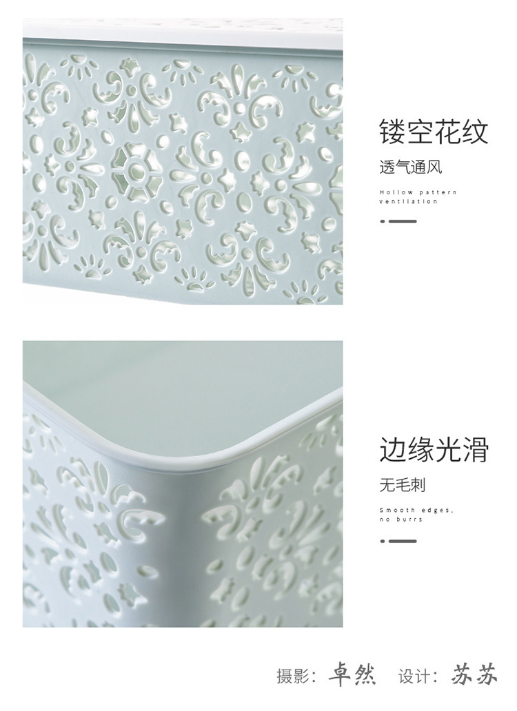 Desktop storage box, plastic cosmetics, hollowed-out drawer, office desk storage rack, desktop skin care product storage box pic 16