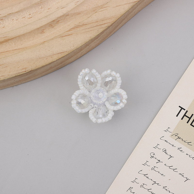 Handmade beaded crystal flower hair accessories and earrings diy accessories, small fragrance style three-dimensional flower accessories, hair clip materials wholesale pic 6
