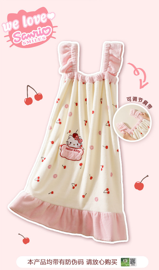 三丽鸥正版珊瑚绒干发帽女柔软亲肤吸水速干洗头巾包头巾家用可爱详情4