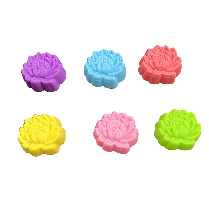 Lotus硅胶蛋糕模5cm荷花蛋糕杯莲花蜡烛香薰模滴胶手工皂模详情5