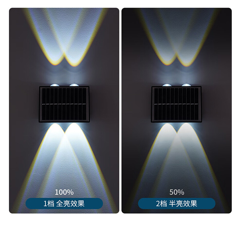 LED solar wall-washing lights, outdoor waterproof wall lamps, landscape courtyard villa night view balcony upper and lower light-emitting lamps pic 16