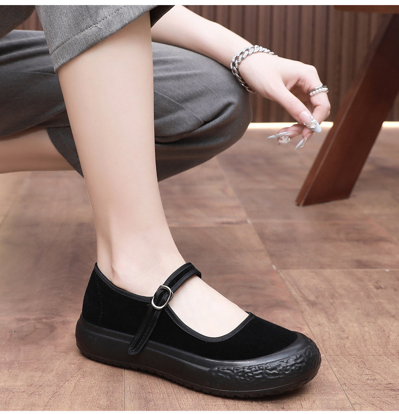 老北京布鞋女厚底工作鞋轻便软底上班黑布鞋酒店礼仪舞蹈鞋妈妈鞋详情17