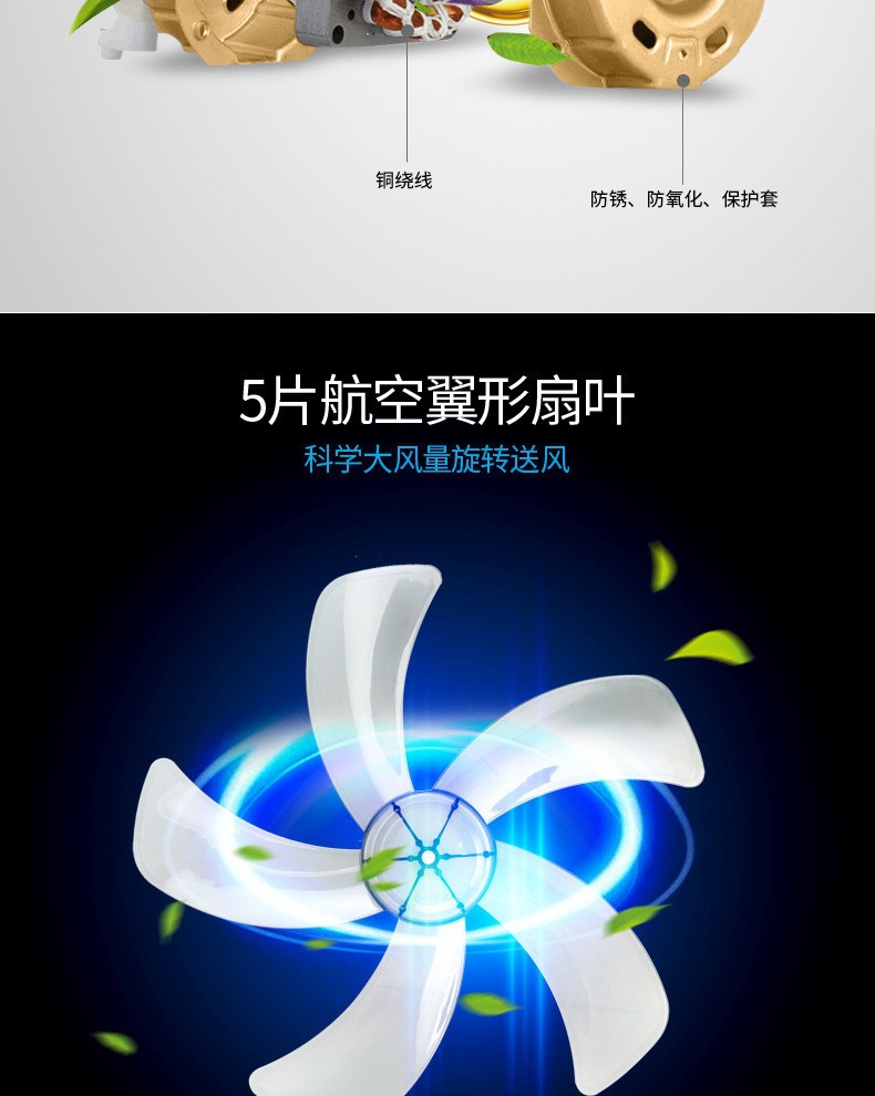 威力 16寸电风扇 家用落地式台式遥控风扇超静音定时礼品一件起批详情9