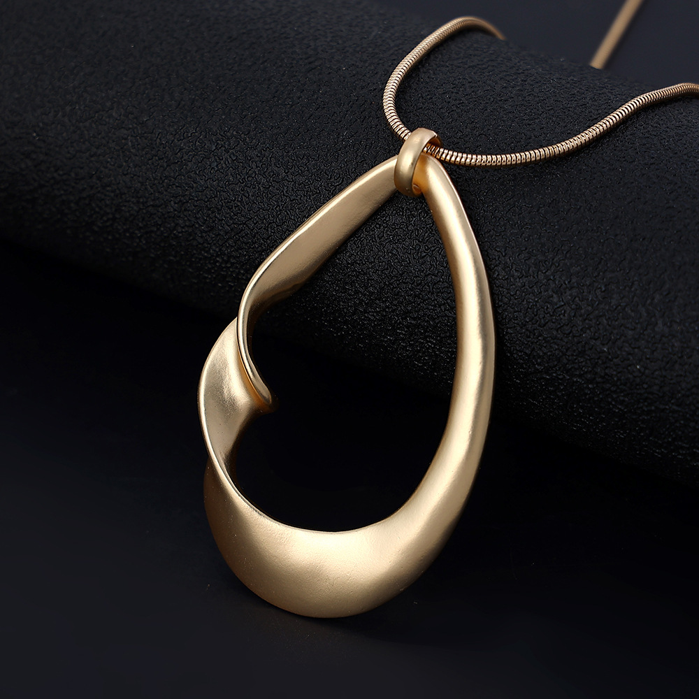 跨境亚马逊爆款女士合金水滴长款女ins风饰品复古简约吊坠毛衣链详情7