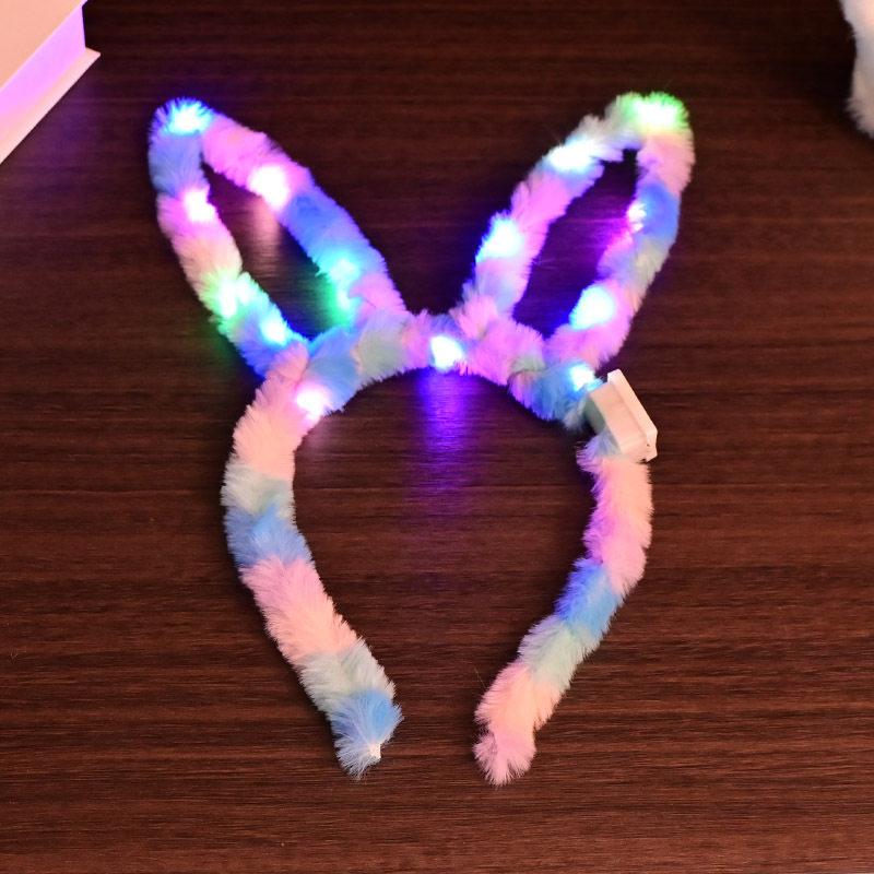 New best-selling luminous cat ear headbands, luminous feather rabbit ear, Mickey ear LED lamp headbands wholesale pic 8