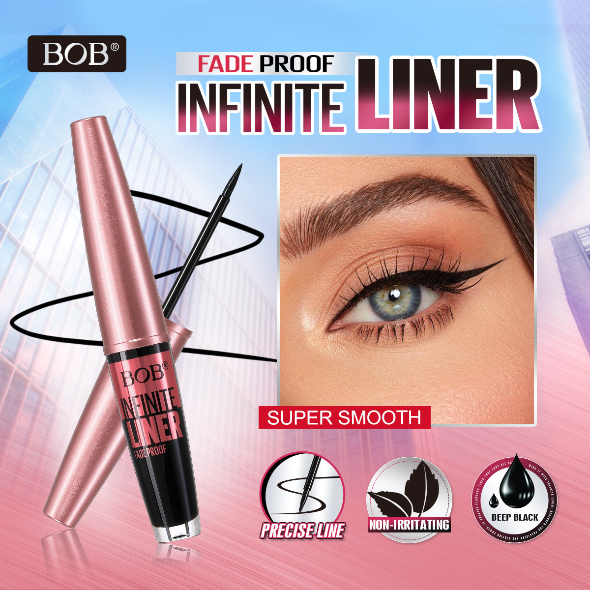 Cross-border bob Skylift Mascara is waterproof, slender, curling and shaping without smudge pic 1