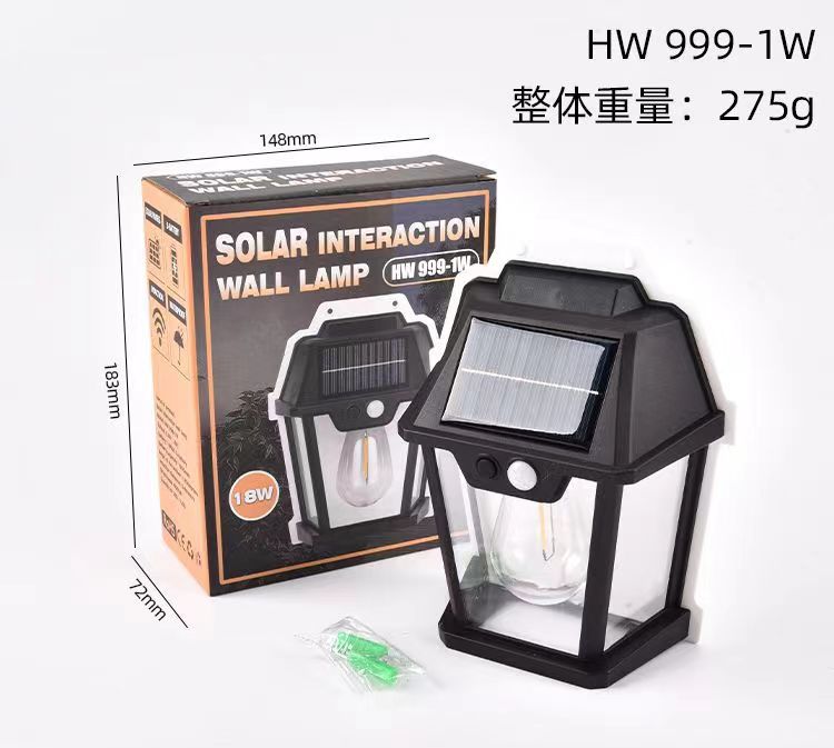 户外太阳能小房子灯感应钨丝暖光壁灯庭院别墅花园防水房子壁灯详情14
