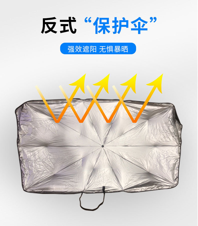 Bulk wholesale of umbrella car sun umbrellas, Getaine front windshield sun umbrellas, sun protection, heat insulation, folding and light-blocking car umbrellas pic 1