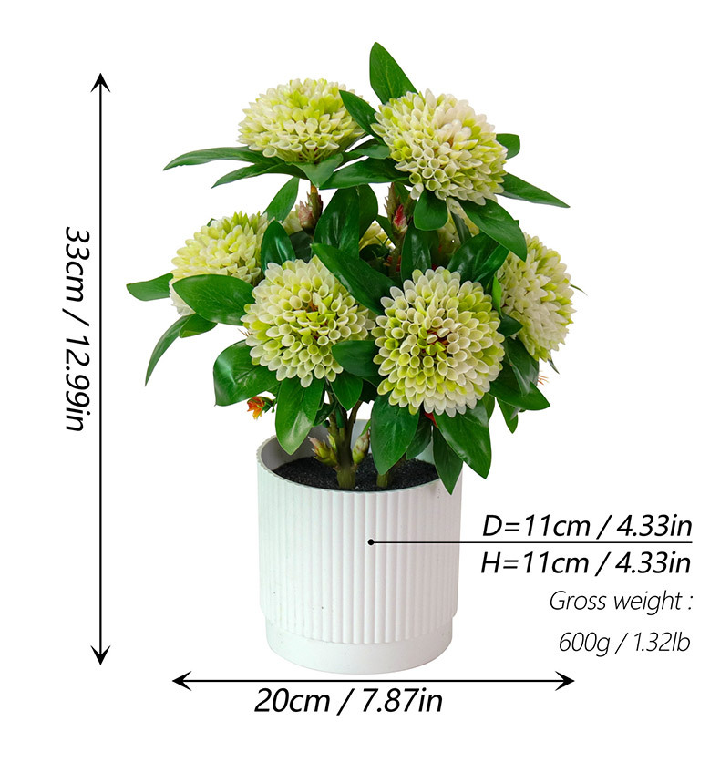 Artificial flower potted plants, green Kona, camellia, artificial flowers, osmanthus leaves, hydrangea, dining room, living room, table decoration, plant ornaments pic 3