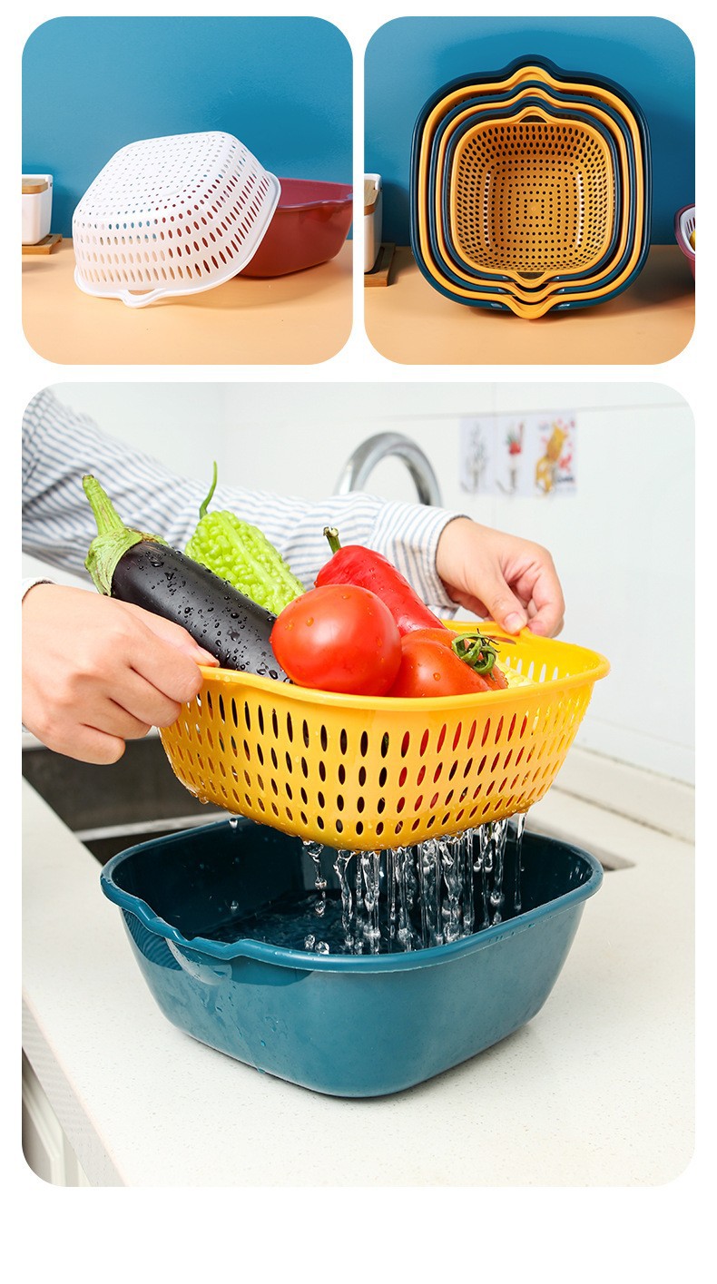 食品级塑料沥水篮厨房沥水篮密封罐滤网碗架北欧风详情17