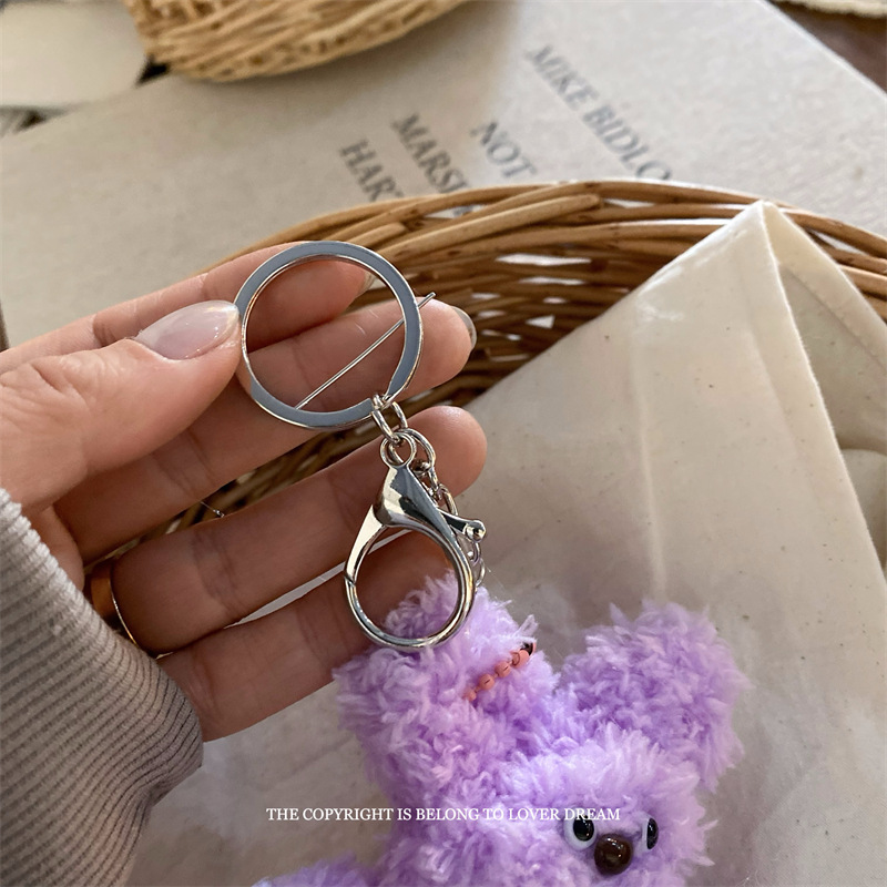 韩国新款珍珠碎花裤子扭扭棒小熊挂件 甜美可爱龙虾扣包包挂饰女详情24