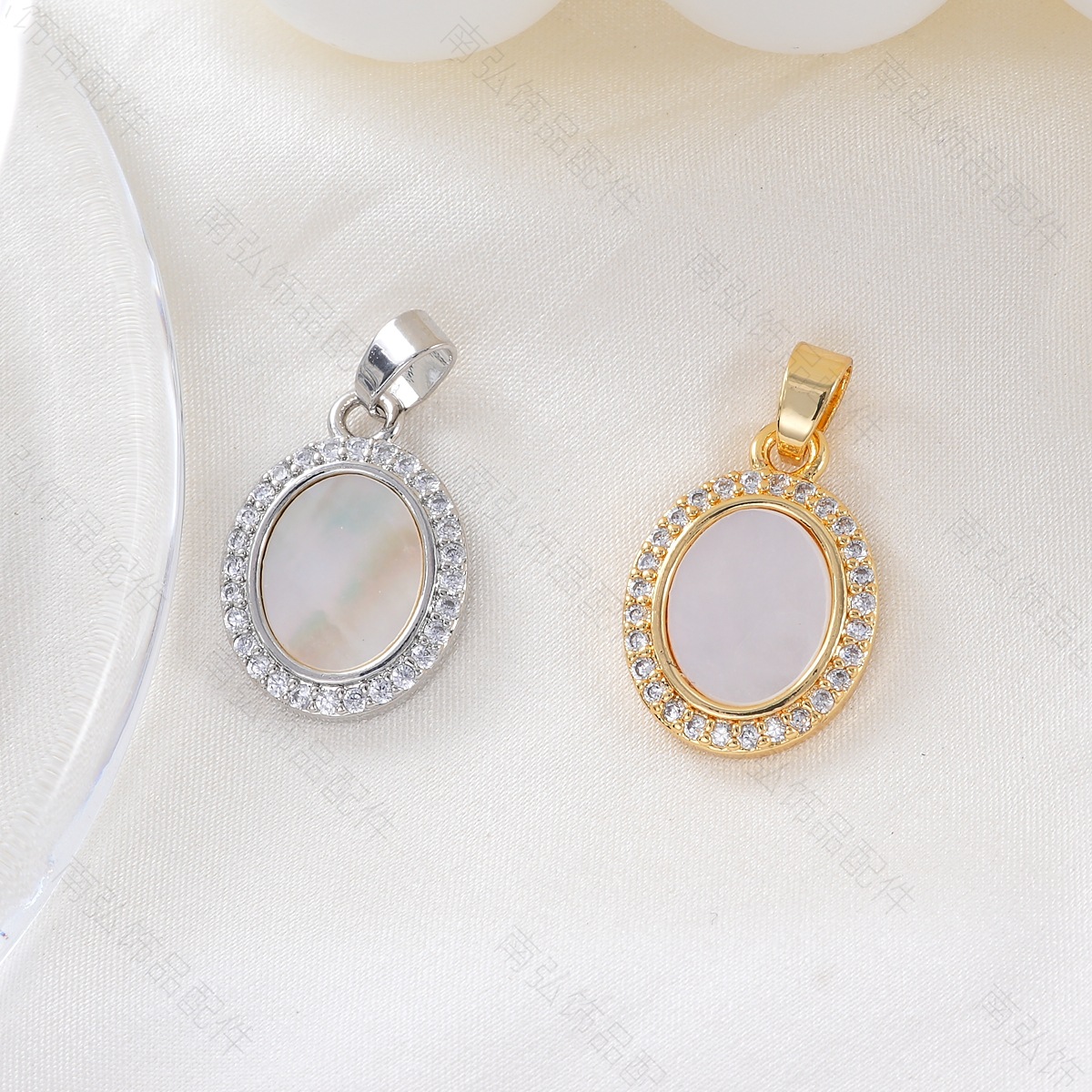 Copper-plated 18k gold color retention, zirconium-inlaid white shell tag, sunflower seed buckle bracelet, necklace clasp, DIY jewelry accessories pic 7