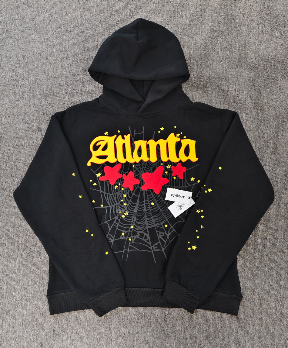 欧美潮牌海外版重磅连帽衫潮流情侣蜘蛛网加绒Sp5der卫衣跨境爆款详情13