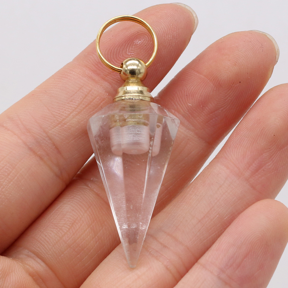 Exquisite natural semi-precious stone perfume bottles, white crystal, various shapes, DIY accessories, fashionable and exquisite wholesale production pic 29