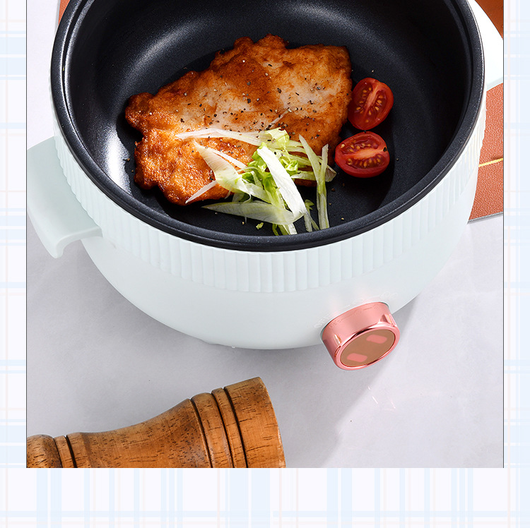 A 22cm height-increased design household multi-functional electric cooking pot, a one-piece pot for frying, boiling, steaming and frying in the dormitory, an electric hot pot and an electric wok pic 10