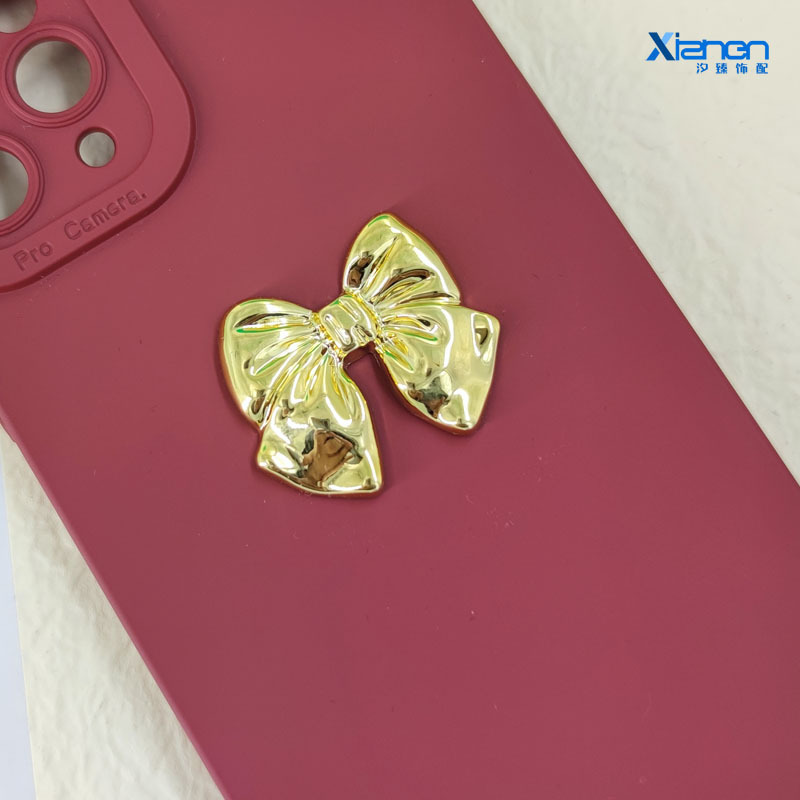 Electroplated alloy imitation bow patch acrylic phone case accessory, diy clothing accessories, hair accessory materials pic 8