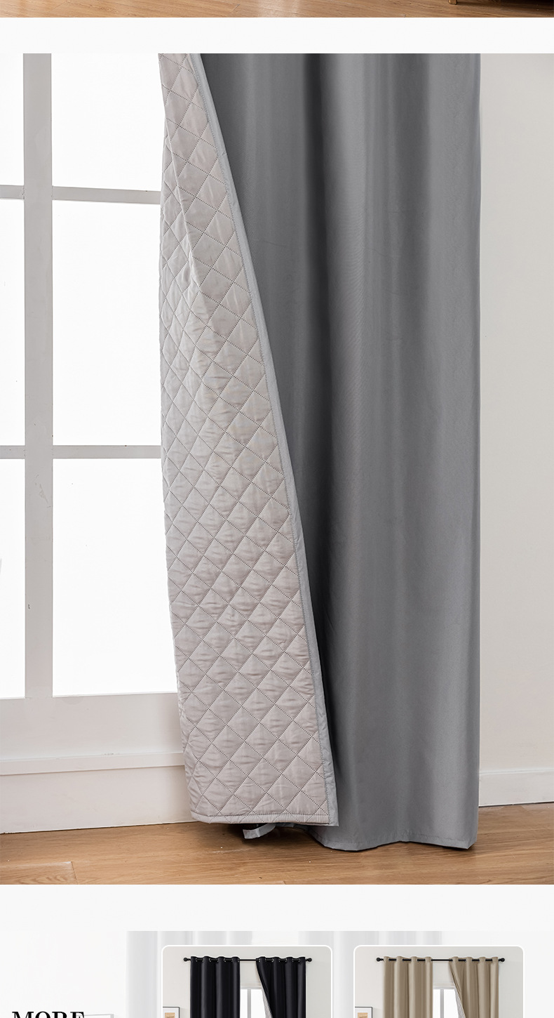 New winter cross-border cotton curtains windproof, warm, thickened, heat-insulating and cold-proof cotton sandwich finished export curtains curtains pic 12