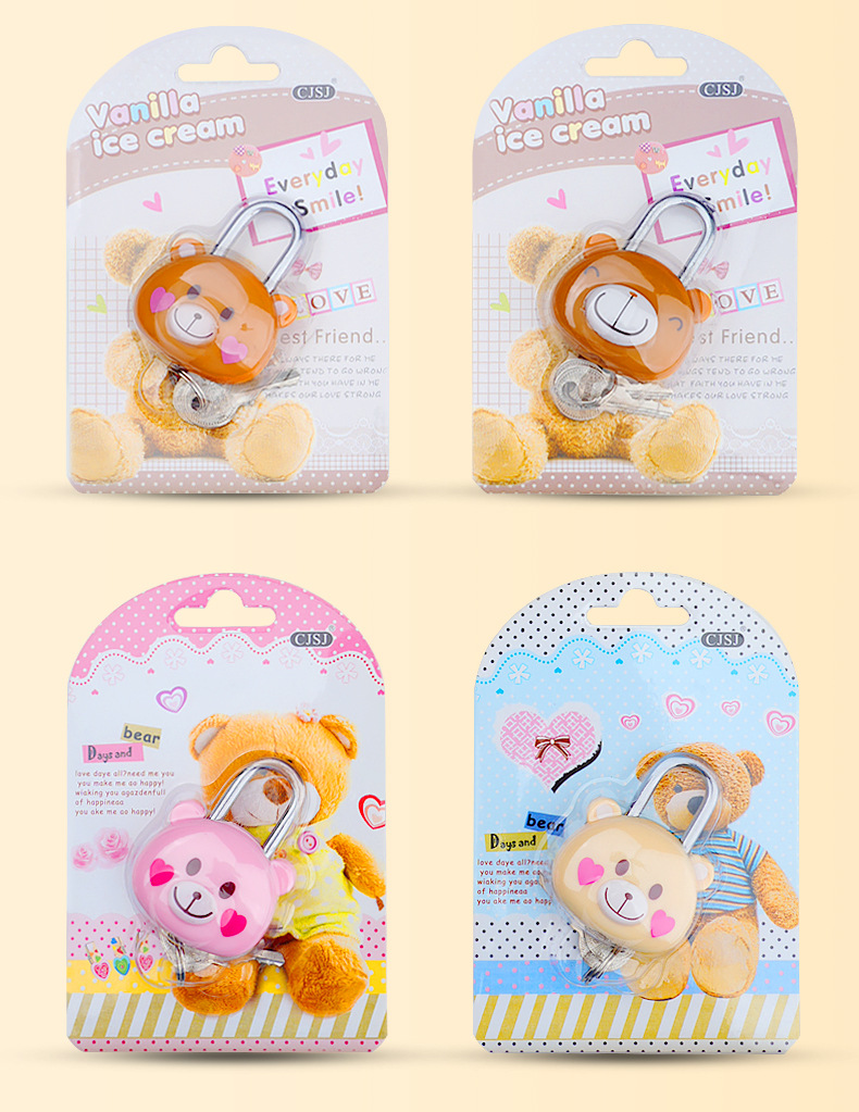 Cute padlock, cartoon combination lock, lock holder, lock head, small lock, cabinet lock, student dormitory suitcase, mini padlock pic 9