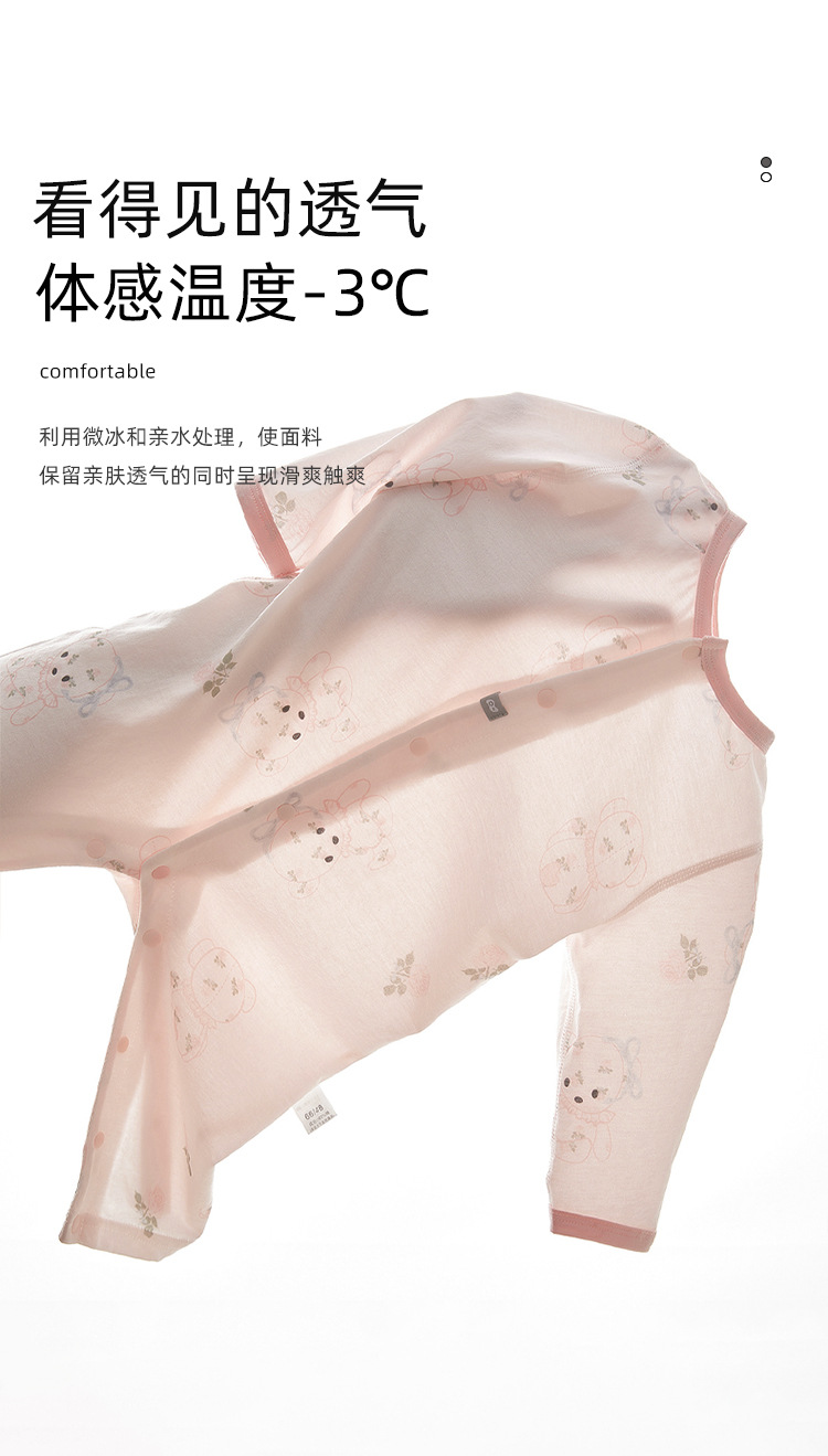 Baby coveralls of Class a pure cotton summer thin style for girls, crawling suits, boneless infants and toddlers, long-sleeved baby clothes pic 3