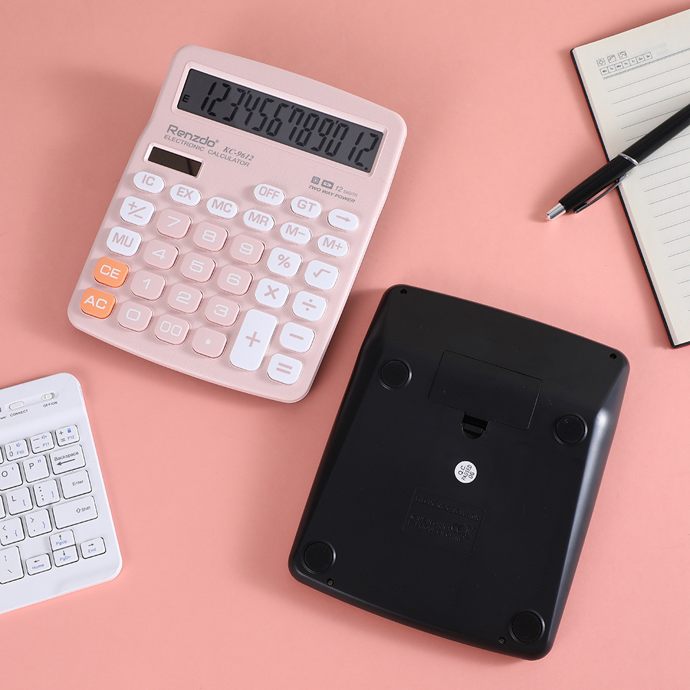 KC-9612 High appearance level financial student calculator, Solar dual power supply calculator, flexible key calculator pic 5